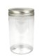 400 ml R-PET-Cylindrical Zylinderdose klar (70/400) – Alu-Deckel silber, glänzend, EPE-Einlage