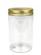 400 ml R-PET-Cylindrical Zylinderdose klar (70/400) – Alu-Deckel gold, matt, EPE-Einlage