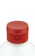 500 ml PE-HD-Flasche natur, Ø 64,0 mm, Klappverschluss rot