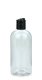 500 ml R-PET-Flasche transparent, Ø 70,0 mm, Disc-Top-Verschluss schwarz