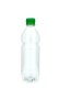 500 ml PET-Lebensmittelflasche transparent, Ø 64,0 mm, Verschluss grün
