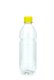 500 ml PET-Lebensmittelflasche transparent, Ø 64,0 mm, Verschluss gelb