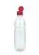 500 ml PET-Speiseöl-Flasche transparent, Ø 64,0 mm, Verschluss rot