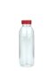 500 ml PET-Smoothie-Flasche transparent, Ø 65,0 mm, Verschluss rot