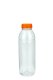 500 ml PET-Smoothie-Flasche transparent, Ø 65,0 mm, Verschluss orange