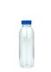 500 ml R-PET-Smoothie-Flasche transparent, Ø 65,0 mm, Verschluss blau
