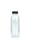 500 ml R-PET-Smoothie-Flasche transparent, Ø 65,0 mm, Verschluss schwarz
