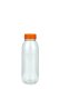 500 ml R-PET-Smoothie-Flasche transparent, Ø 65,0 mm, Verschluss orange