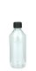 500 ml PET-Laborflasche Leichtgewicht KISI transparent, Ø 69,5 mm, Verschluss schwarz