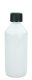 500 ml PET-Laborflasche KISI weiß, Ø 69,5 mm, Verschluss schwarz