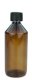 500 ml PET-Laborflasche Leichtgewicht KISI braun, Ø 69,5 mm, Verschluss schwarz
