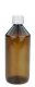 500 ml PET-Laborflasche braun, Ø 69,5 mm, Verschluss weiß