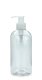 500 ml PET-Flasche transparent, Ø 70,0 mm, Seifenpumpe natur