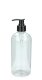 500 ml PET-Flasche transparent, Ø 70,0 mm, Seifenpumpe schwarz