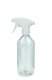 500 ml PET-Flasche transparent, Ø 69,5 mm, Metallfreie Trigger-Sprühpistole weiß, geriffelt