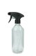 500 ml PET-Flasche Leichtgewicht transparent, Ø 69,5 mm, Metallfreie Trigger-Sprühpistole schwarz, geriffelt