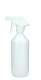 500 ml PET-Flasche Leichtgewicht weiß, Ø 69,5 mm, Trigger-Sprühpistole, 3-Wege-Düse weiß, geriffelt