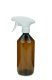 500 ml PET-Flasche Leichtgewicht braun, Ø 69,5 mm, Metallfreie Trigger-Sprühpistole weiß, geriffelt