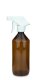 500 ml PET-Flasche braun, Ø 69,5 mm, Trigger-Sprühpistole, Einzelmodus weiß, geriffelt