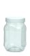 700 ml PET-Weithalstiegel 82 klar, achteckig (82 RTS) – Deckel weiß, glänzend, Dichtkonus