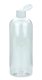 750 ml R-PET-Flasche transparent, Ø 76,0 mm, Klappverschluss weiß