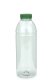750 ml PET-Smoothie-Flasche transparent, Ø 75,0 mm, Verschluss grün