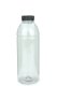 750 ml PET-Smoothie-Flasche transparent, Ø 75,0 mm, Verschluss schwarz