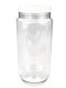 750 ml PET-Cylindrical Zylinderdose klar (70/400) – Deckel weiß, matt, Dichtkonus