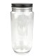 750 ml PET-Cylindrical Zylinderdose klar (70/400) – Alu-Deckel schwarz-silber, matt, EPE-Einlage