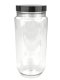 750 ml PET-Cylindrical Zylinderdose klar (70/400) – Deckel schwarz, glänzend, EPE-Einlage