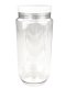 750 ml PET-Cylindrical Zylinderdose klar (70/400) – Deckel weiß, glänzend, Induktionssiegel