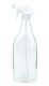 750 ml PET-Flasche transparent, 95 × 55 mm, Trigger-Sprühpistole, Einzelmodus weiß, geriffelt