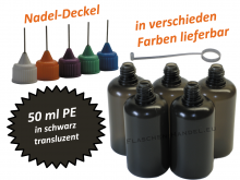 50 ml PE Nadelflaschen schwarz (transluzent)