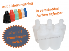 50 ml Tropf-Flasche - PE Q - Farben frei wählbar