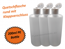 Rundflasche HDPE 200ml mit Klappschanierverschluss Din18