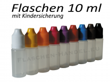 10 ml Tropf-Flasche - PE - verschiedene Farben