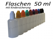 50 ml Tropf-Flasche - PE - verschiedene Farben