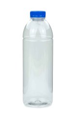 1000 ml PET-Smoothie-Flasche transparent, Ø 81,0 mm, Verschluss blau