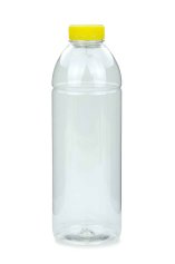 1000 ml PET-Smoothie-Flasche transparent, Ø 81,0 mm, Verschluss gelb