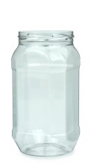 1.000 ml PET-Weithalstiegel 82 klar, achteckig (82 RTS) – ohne Deckel
