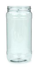 1.000 ml PET-Weithalstiegel 82 klar, rund mit Etikettierfeld (82 RTS) – ohne Deckel