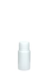 10 ml PET-Mini-Flasche weiß, Ø 24,5 mm, Verschluss weiß