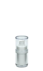 15 ml Airless Spender - Lusso - weiß, Kappe klar