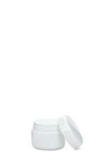 15 ml Nouvelle Cremetiegel doppelwandig weiß – mit Abdeckscheibe