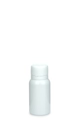15 ml PET-Mini-Flasche weiß, Ø 25,5 mm, Verschluss weiß