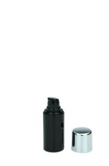 15 ml Airless Spender - Primo - schwarz, Kappe silber