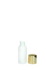 15 ml Airless Spender - Primo - weiß, Kappe gold