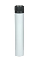 25 ml PET-Mini-Flasche weiß, Ø 20,8 mm, Verschluss schwarz