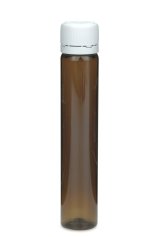 25 ml PET-Mini-Flasche braun, Ø 20,8 mm, Verschluss weiß