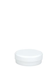25 ml PP-Cremetiegel weiß, flach – Deckel weiß
